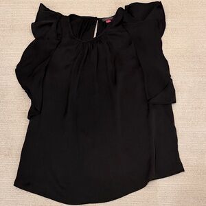 Vince Camuto Black Ruffle Sleeve Blouse